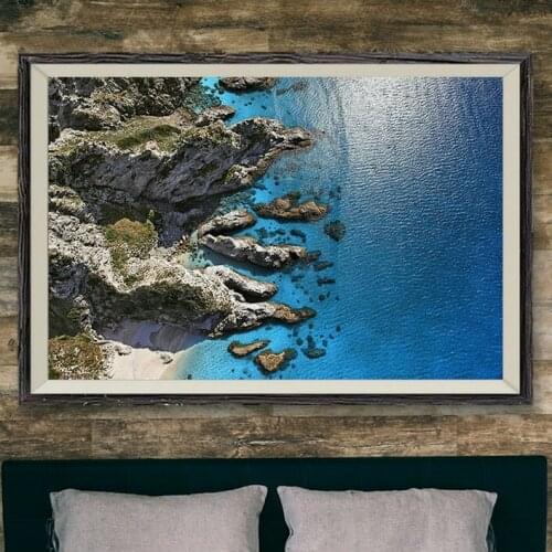 267 TROPICAL BEACH OCEAN LANDSCAPE PALM TREES Wall Silk Cloth Poster Art Decoration Gift