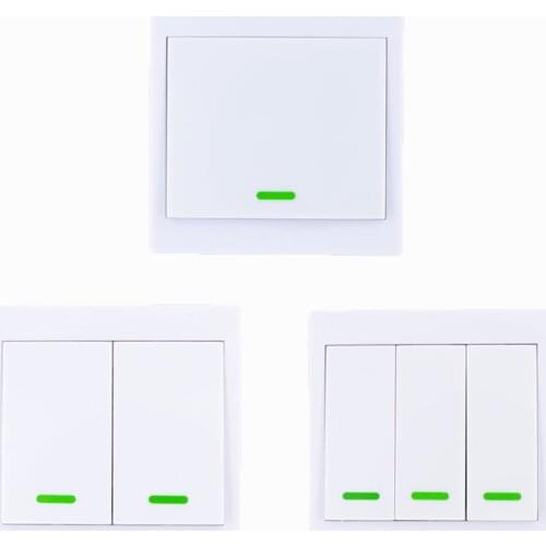 86 Wall Panel Remote Transmitter 1 2 3 Button Sticky RF TX Smart Home Room Hall Living Room Bedroom Wirelss Remote 433MHz ev1527