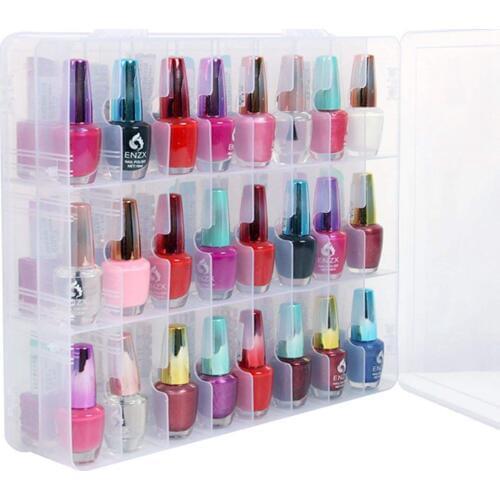 Promotion! Nail Polish Organizer Holder,Portable Universal Clear Double Side Organizer and Thread Storage Case for 48 Bottles