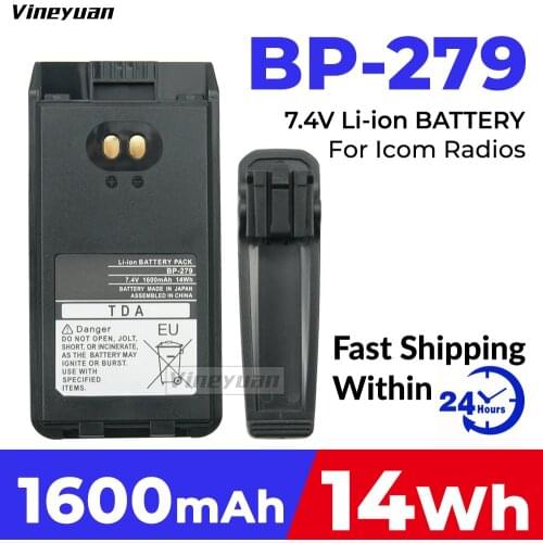 1600mAh Replacement Battery for ICOM F1000 F2000 Radio BP-279 BP-280Li