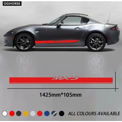 Car Styling Door Side Skirt Stripes Sticker Body Decor Racing Sport Vinyl Decal For Mazda MX-5 3 Doors Accessories