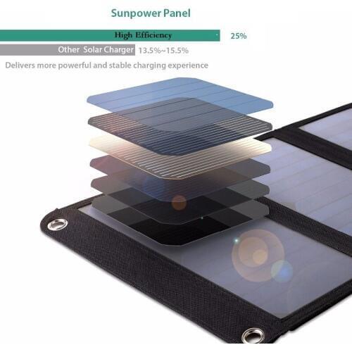 BUHESHUI Portable 30W Foldable Waterproof Solar Panel Charger Mobile Power Bank for Phone Battery Dual USB Outdoor