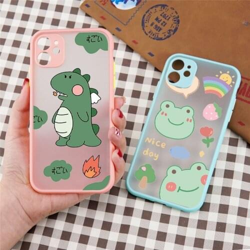 Funny Dog Frog Phone Case for IPhone 12 Pro Max 11 7Plus 8 Plus SE 2020 XR X XS 6 6s 12Mini Cute Hard PC Coque Funda Capa Cover
