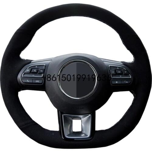 Car Steering Wheel Cover Hand-stitched Black Suede For MG ZS HS 2017 2018 2019 2020 MG GS 2016-2020