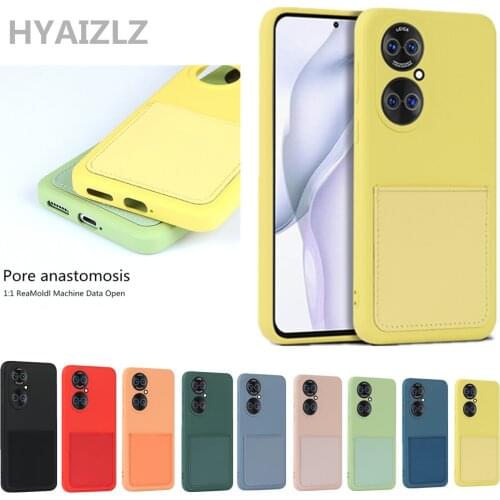 Card Slot Case for Huawei P50 P40 Pro Mate 40 30 Coque Camera Lens Protection Slim Fit Soft Silicone Shockproof Phone Back Cover