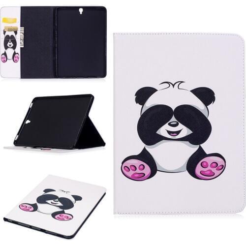 Colored Drawing PU Leather Tablet PC Cases For Samsung Galaxy Tab S3 LTE 9.7" T820/T825 Tablet Cases with Card Holders&Kickstand