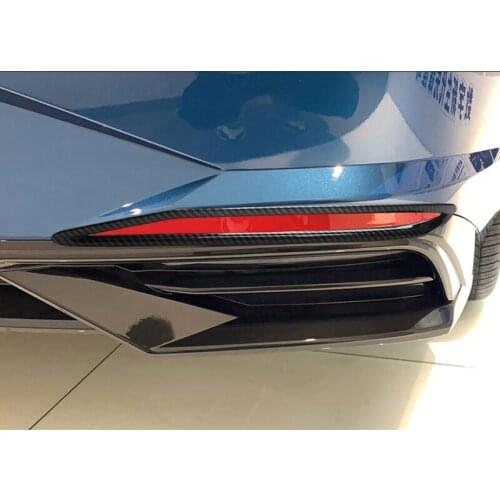 Carbon Fiber Color Rear Fog Lights Foglight Frame Fog Lamps Strip Cover For Hyundai Elantra CN7 2020 2021 Auto Accessories