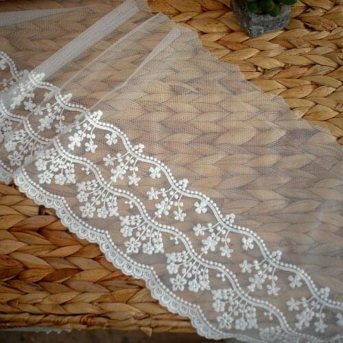 Cotton Embroidery Lace Trim Wedding Veil Border Accessories Handmade DIY Curtain Material Width 20cm