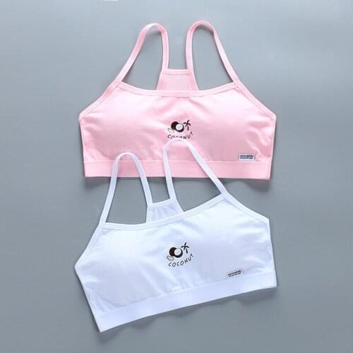 Girls Bra Cotton Kids Dancing Running Training Bras Soft Children Underwear Adolescente Tops Crop Brassiere For Girls 13-25 Y