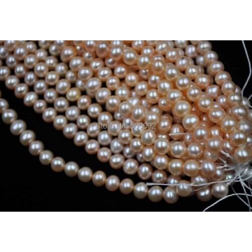 Wholesale natural color 6mm real cultured fresh water pearl strings