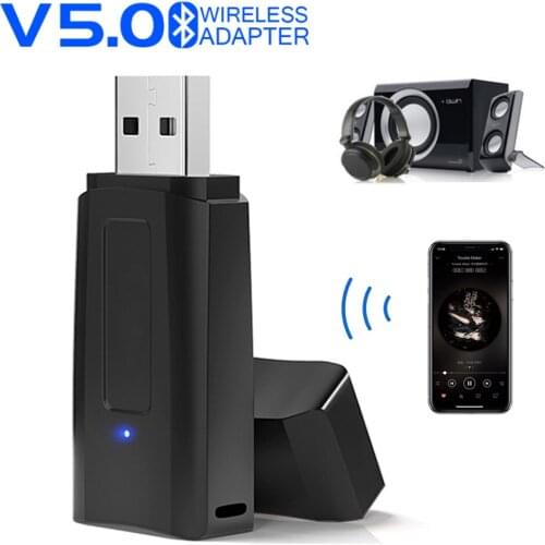 JINSERTA Car USB Bluetooth 5.0 Audio Receiver Plug and Play 3.5mm AUX Audio Adapter Car Mp3 Player for Car TV Speaker