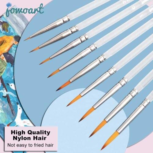 JOWOART Very Fine Tip Art Paint Brush Nylon Hair 9 pcs Watercolor Brush Pens Acrylic Rod Hook line Pen Stroke Pen for Beginners