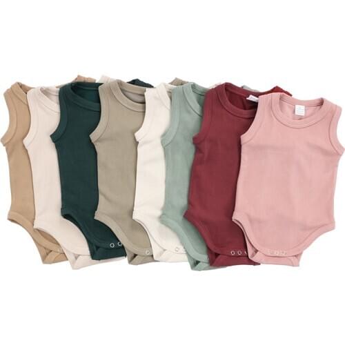 Kaiya Angle Boutique Fashion Design Romper Bodysuit Summer Multiple Colors Simple Newborn Baby Clothes Cotton Girl Rompers