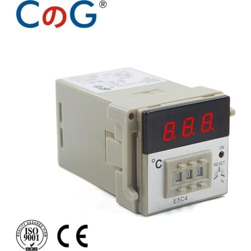 CG E5C4 0-399 Degree Intelligent Temperature Controller With Base Oven Adjust Mounting AC220V Relay Socket Dial Code Controller