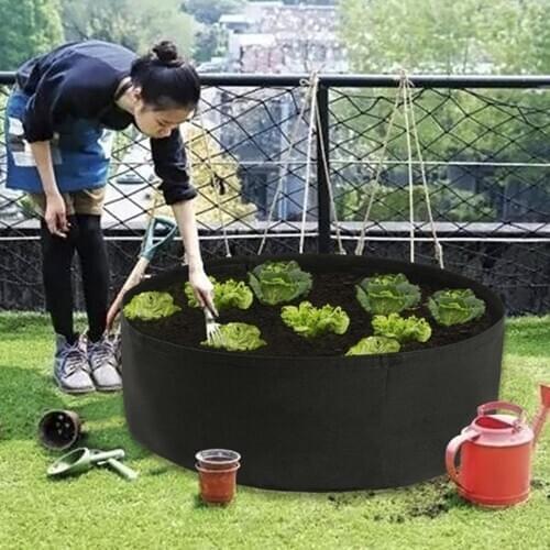 Round Shape Potato Grow Pot Plant Grow Bag Tomato Planting Bag Spring Vegetable Balcony 15/50/100 Gallons Garden Patio