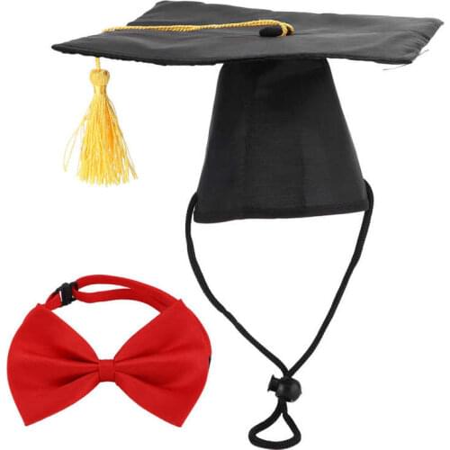 Pet Graduation Caps Pet Bow Tie Graduation Caps Not Harmful Material for Large Dogs for Small and Medium Dogs