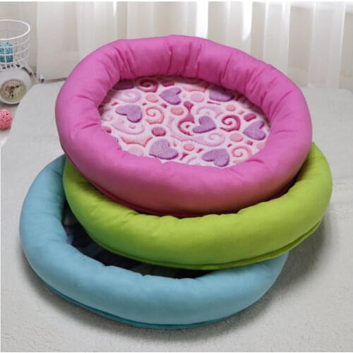 Cheap Pet Dog Cat Bed Round Coral Fur Cat Warm Bed House Soft Fur Bed Dog Cat Nest 2 In 1 Cat Bed Made In China