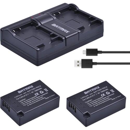 LP-E17 LP-E17 Battery +Dual Charger for Canon EOS 200D M3 M6 750D 760D T6i T6s 800D 8000D Kiss X8i Cameras