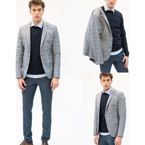 Youthful Vitality Men Tuxedos Handsome Classic Check School High Quaility Casual Daily Clothes Latest Spring Blazer Coat 1 Piece