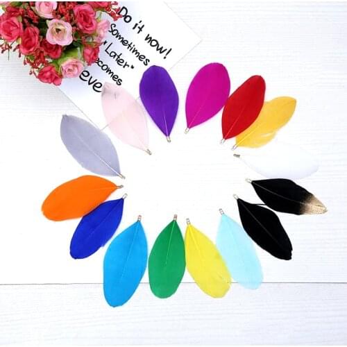 Natural Goose Feathers 6-8cm Dyed Feather Colorful Clip Plume for DIY Crafts Wedding Decoration and Jewelry Making Plumes 10pcs