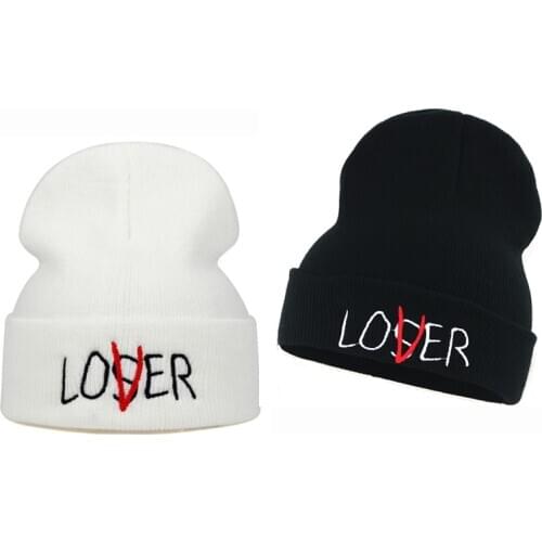 New beanies letter embroidery LOVER Knitted Hat Cotton Flexible Black Fashion Winter Hats Men And Women Outdoor Warm Ski Cap