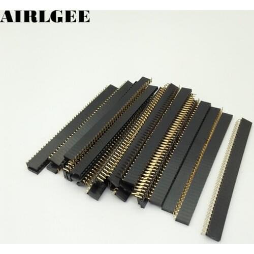 30pcs 2.54mm Pitch Right Angle Female 40 Pins PCB Header Connector Single Row Free shipping