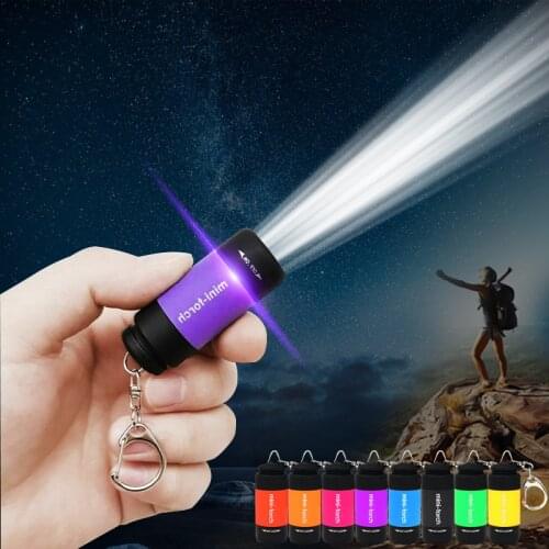 Mini linterna Led recargable por USB, linterna portátil de 5W, llavero, lámpara impermeable para acampar, Cargador USB
