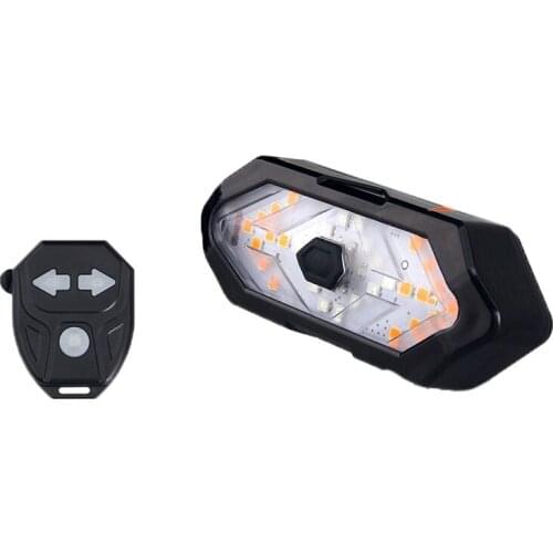 Smart Bike Rear Light Wireless Remote Control Warning Lamp USB Rechargeable Turning Signal Rear Light with Horn Function