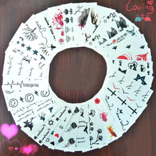 10/50pcs Temporary Tattoo Stickers Black Arm Water Transfer Tattoo Body Art Stickers Fake Tattoos B99