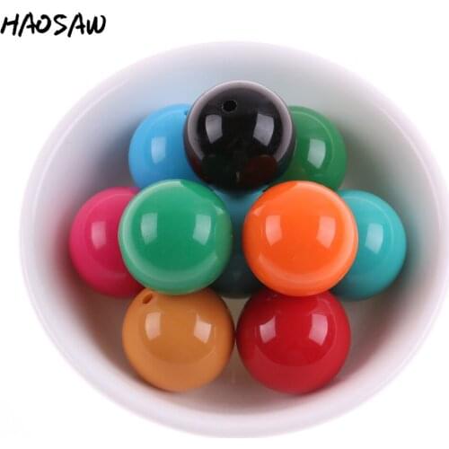 Choose Color And Size 6MM-20MM Fashion Accessories Jewelry Chunky Bubblegum Solid Beads Colorful Acrylic Beads For DIY Jewelry
