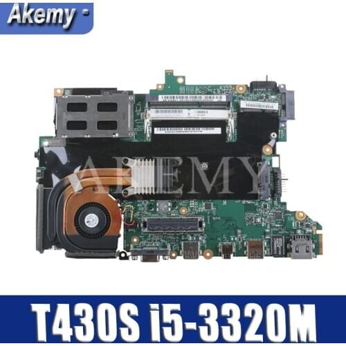 High quality For Thinkpad T430S T430SI Laptop motherboard 04X3687 With SR0MY I5-3320M CPU HM76 100% working well