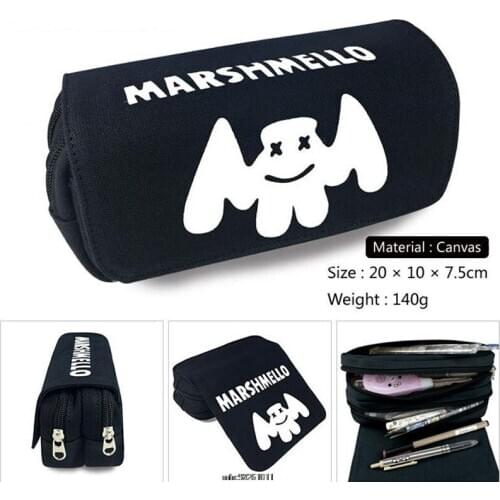 High Quality Cartoon school bag children back to school supplies Cosmetic boys girls stationary kids DJ Marshmello pencil bags