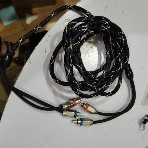 High-end RCA Car Audio Cable Signal Cable 2m3m, 5m Fever Grade Oxygen-free Pure Copper Audio Cable Two-to-two Connector