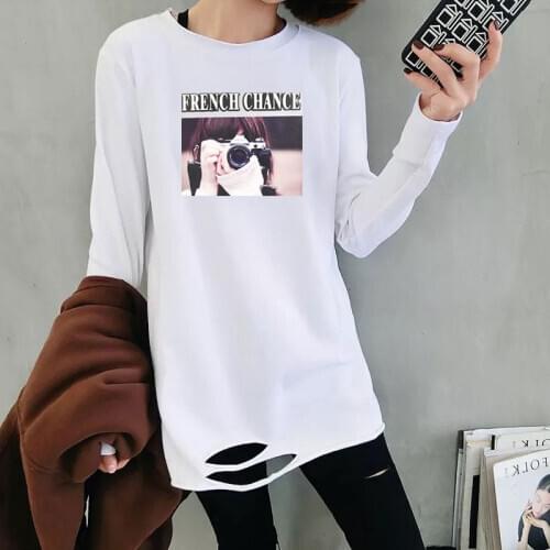 1314 Double Milled Milk Silk T-Shirt Female Korean Long Sleeve Loose Backing Shirt