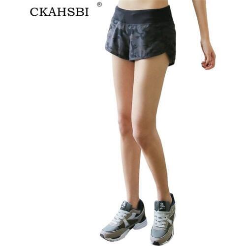 CKAHSBI Women Yoga Shorts Camouflage Printing Sport Running Elastic Waist Famale Quick Dry Fitness Breathable Shorts Yoga Short