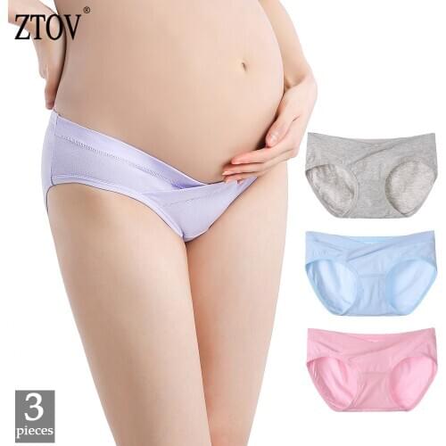 ZTOV 3Pcs/Lot Cotton Maternity Underwear Low Waist Pregnancy Briefs Clothes for Pregnant Women Maternity Panties Intimates XXXL