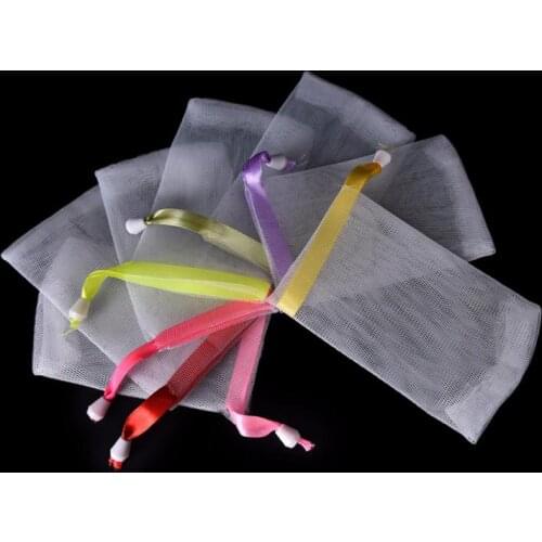 1PC Soap Foaming Nylon Mesh Drawstring Bag Bubble Delicate Foam Net Bath Cleaning Gloves Foaming Net Hanging Bubble Mesh Bag