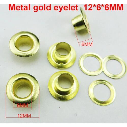 100PCS 12*6*6MM Gold Metal SILVER EYELET Sewing Clothes Accessory Buttons Decoration Garment ME-048
