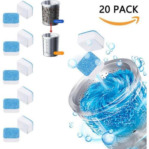 20Pcs Washing Machine Effervescent Tablet Cleaning Tablet Washer Cleaner Remover