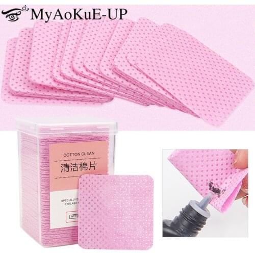 200pcs Lint Free Paper Cotton Wipes Eyelash Glue Remover wipes Cleansing cotton Sheet Nails Art Polish Makeup Clean Pads