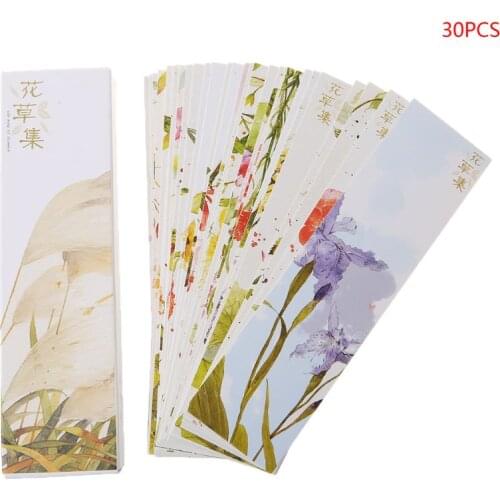 30pcs Creative Chinese Style Paper Bookmarks Painting Cards Retro Beautiful Boxed Bookmark Commemorative Gifts G88D