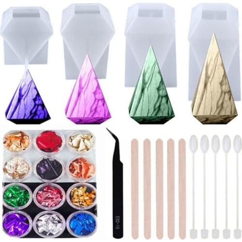 3D Cone Ornaments Crystal Epoxy Resin Mold Home Decorations Silicone Mould DIY Crafts Jewelry Casting Tool