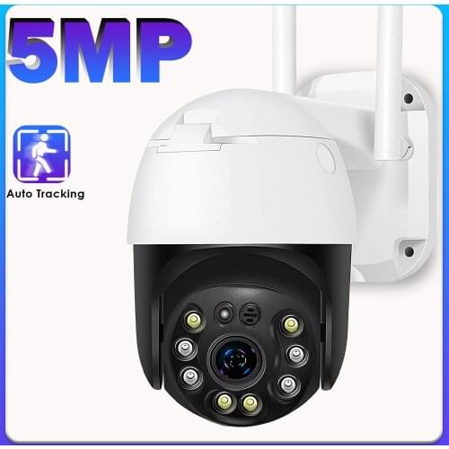 5MP HD IP Camera Outdoor CCTV Camera with Color Night Vision WiFi Security Camera PTZ Home Security Surveillance Auto Tracking
