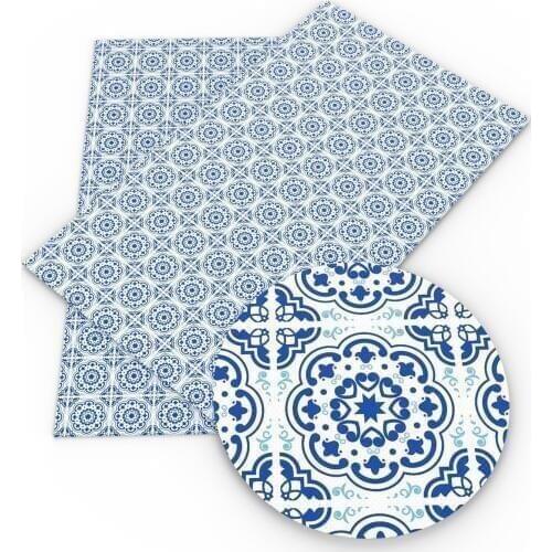 David accessories 20*33cm Flower Printed Faux Artificial Synthetic Leather For Hair Bow DIY Sewing Bag Shoes Crafts,1Yc5736