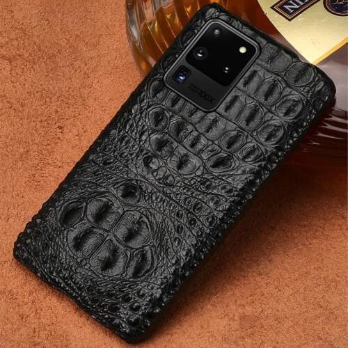 LANGSIDI Luxury Crocodile phone case For samsung galaxy s20 ultra s20FE coque Genuine leather cover For Galaxy s21 plus note 20
