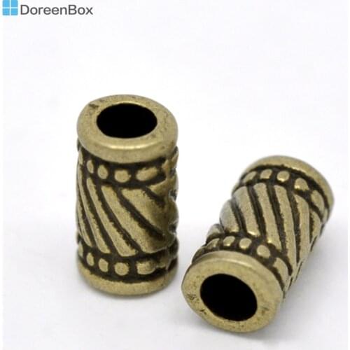 Doreen Box hot- 50 Bronze Tone Tube Spacer Beads For DIY Jewelry Making Accessories 11mmx6mm, Hole size: 3.3mm (B14569)