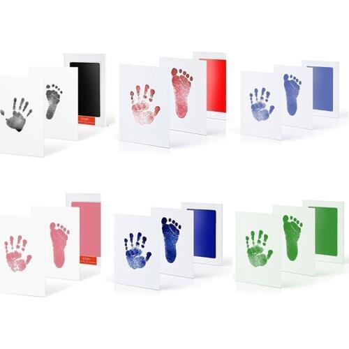 Environmental-friendly Baby Care Non-Toxic Baby Handprint Footprint Imprint Kit Baby Souvenirs Casting Newborn Footprint Inkpad