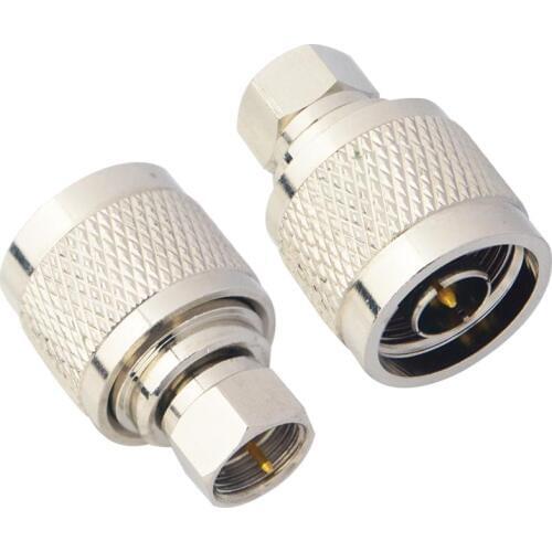 2 Pieces N male to F male coax adapter N Male Plug to British F Male Plug Straight Connector Adapter