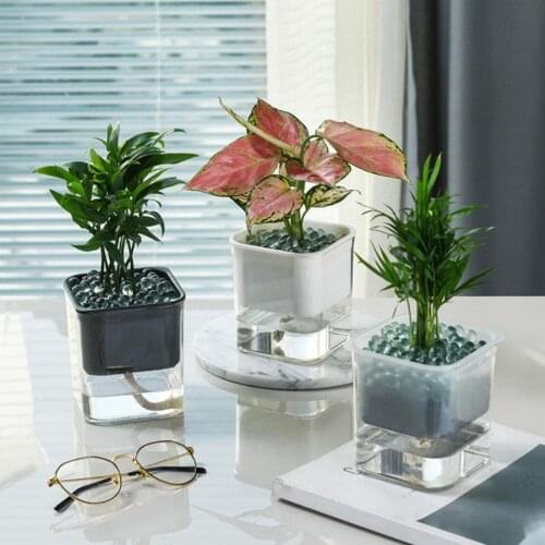 Flowerpot Sturdy Self-watering Plastic Automatic Water-absorbing Plant Containers for Home Flowerpot