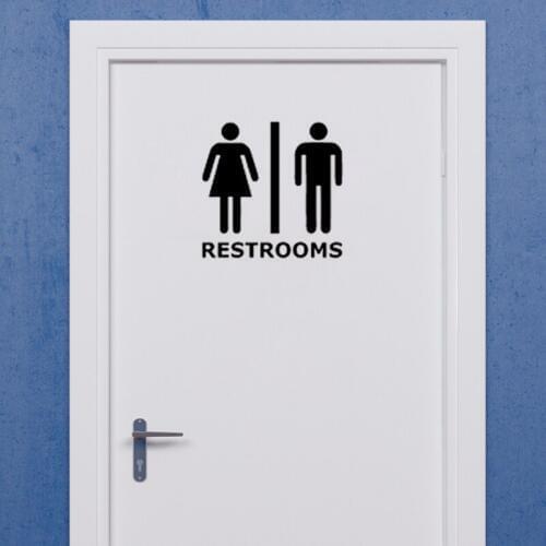 KUCADA Restroom Men and women Creative WC Toilet Sticker Bathroom Vinyl Art Home Decoration DIY Wall Sticker WP2487
